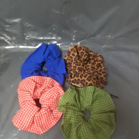 LARGE QUANTITY OF HAIR SCRUNCHIES ASSORTED SIZES AND COLOURS