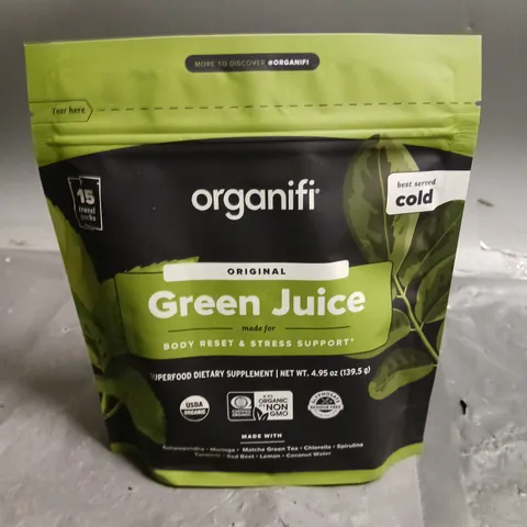 ORGANIFI GREEN JUICE BODY RESET & STRESS SUPPORT SUPPLEMENT (15 TRAVEL PACKS - (139.5g)