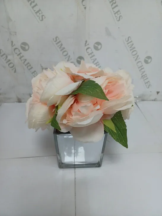 BOXED JULIEN MACDONALD PEONIES & ROSE IN PASTEL PINK 