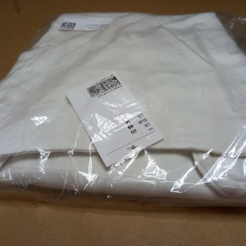 PACKAGED H&M WHITE CANVAS STYLE SUMMER DRESS - SIZE 20