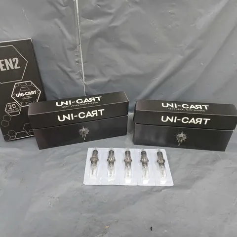 LOT OF 3 BOXES (20 PER BOX) OF UNI-CART DISPOSABLE SINGLE USE TATTOO CARTRIDGES