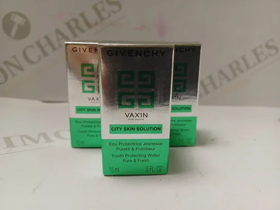 BOX OF APPROX 10 X 15ML GIVENCHY VAX'IN CITY SKIN SOLUTION YOUTH PROTECTING WATER 