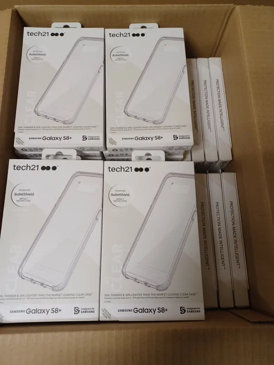 LOT OF APPROX. 72 BRAND NEW BOXED TECH 21 T21-5603 PURE CLEAR CASE COVER WITH BULLETSHIELD 2M DROP PROTECTION FOR SAMSUNG GALAXY S8+ 