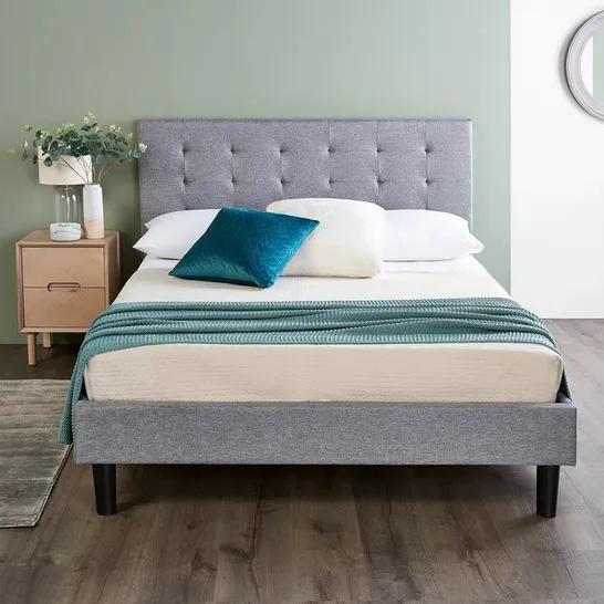 BOXED SALISBURY UPHOLSTERED DOUBLE BED FRAME - GREY (1 BOX)