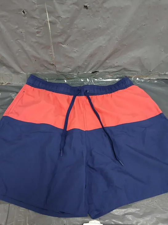 ADIDAS SWIM SHORTS BLUE/RED SIZE LARGE