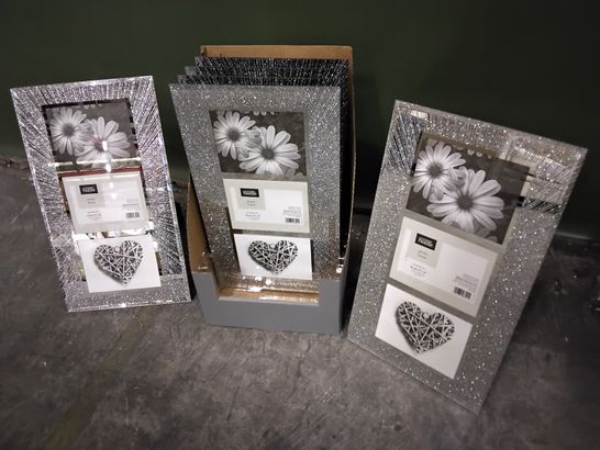 PALLET OF APPROXIMATELY 69 CASES EACH CONTAINING 6 SUNBURST GLITTER FRAMES TO HOLD 3 × 5 × 4 PICTURES 