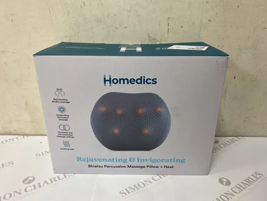 BOXED HOMEDICS REJUVINATING & INVIGORATING SHIATSU PERCUSSION MASSAGE PILLOW+HEAT 