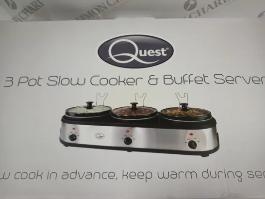 QUEST 3-POT SLOW COOKER AND BUFFET SERVER