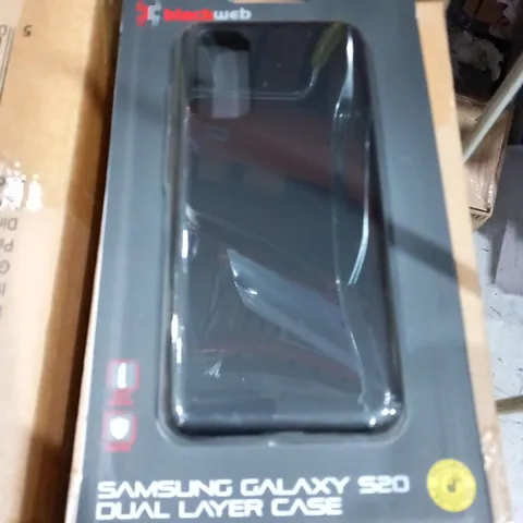 CAGE OF APPROXIMATELY 90 BOXES OF 4 BRAND NEW BLACK WEB SAMSUNG GALAXY S20 DUAL LOWER CASES(APPROXIMATELY 360 IN TOTAL)