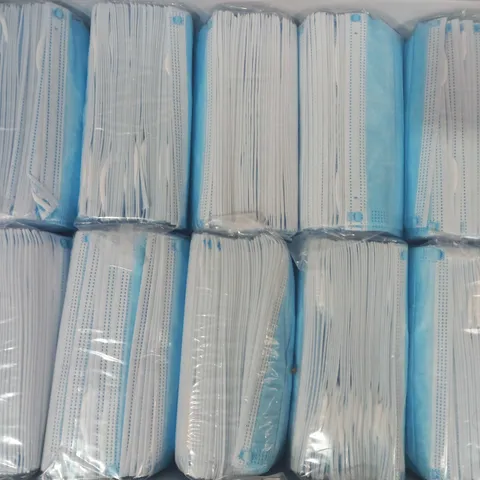 BOX OF ASSORTED PACKS OF PROTECTIVE FACE MASKS