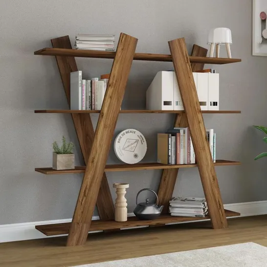 BOXED ALESIA BOOKCASE WALNUT