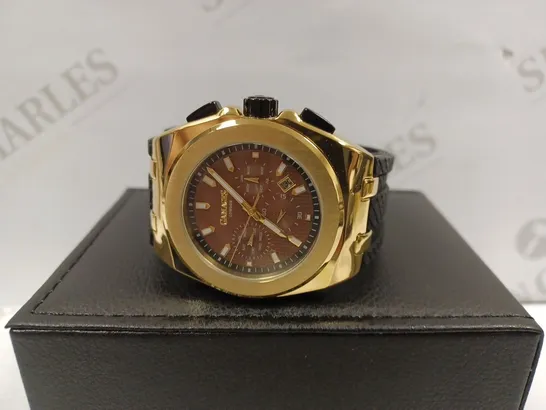 GAMAGES OF LONDON LIMITED EDITION HAND ASSEMBLED COMMANDER AUTOMATIC GOLD WATCH RRP £695