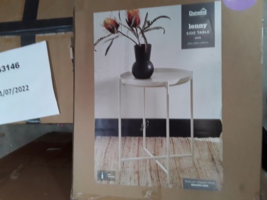 BOXED LENNY SIDE TABLE - WHITE (1 BOX)