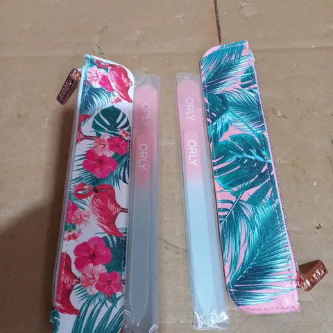 ORLY PARADISE SET OF 2 HOME & AWAY CRYSTAL NAIL FILE DUO & BAG