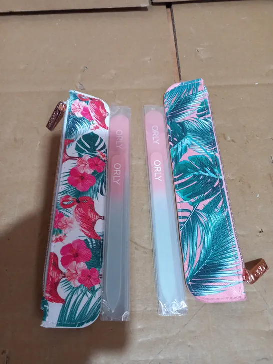 ORLY PARADISE SET OF 2 HOME & AWAY CRYSTAL NAIL FILE DUO & BAG