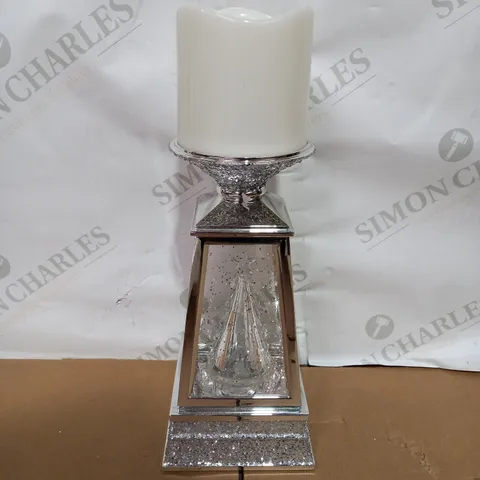 JULIEN MACDONALD FLAMELESS SWIRLING GLITTER CHRISTMAS TREE CANDLE HOLDER