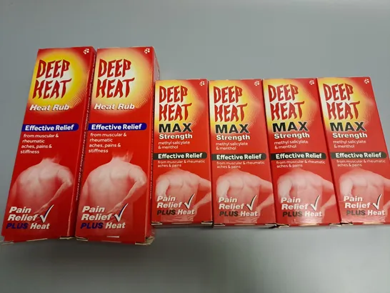 LOT OF 6 DEEP HEAT PACKS INCLUDES 100G AND MAX 35G