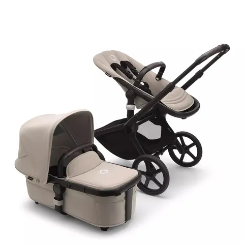 BUGABOO FOX5 COMPLETE STROLLER - BLACK/DESERT TAUPE (2 BOXES)