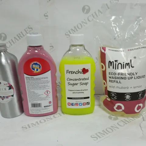 BOX OF APPROXIMATELY 10 ASSORTED ITEMS TO INCLUDE - SUGAR SOAP, HOT OIL, WASHING UP LIQUID ETC - COLLECTION ONLY