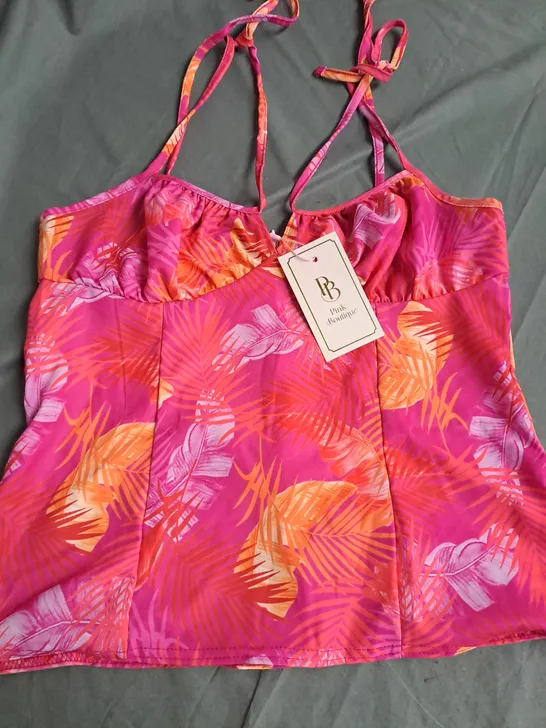 PINK BOUTIQUE FLORAL TIE STRAP TOP, PINK - SIZE 10