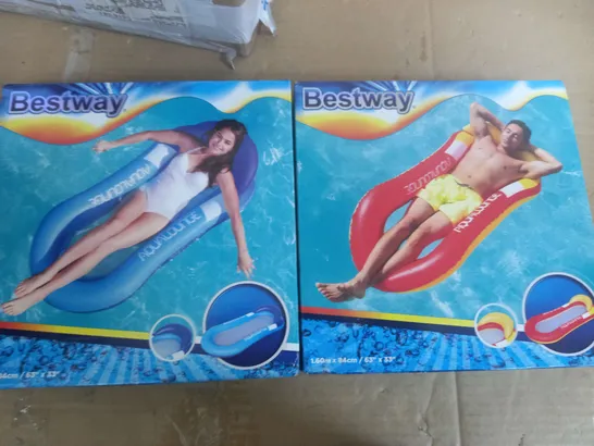 BOX OF 5 BESTWAY INFLATABLE BOATS IN BLUE AND RED 