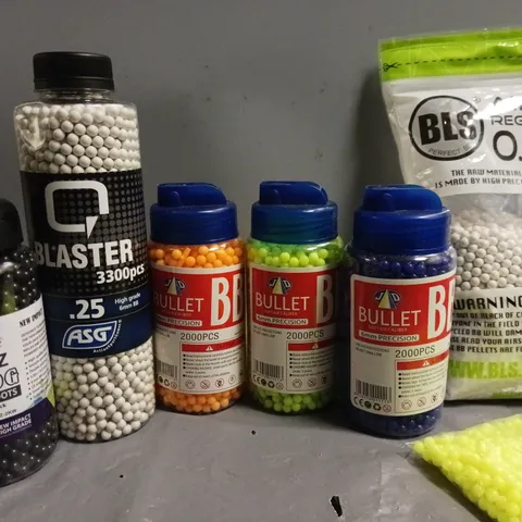 LOT OF 7 ASSORTED PACKS OF PLASTIC BB PELLETS 