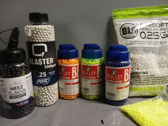 LOT OF 7 ASSORTED PACKS OF PLASTIC BB PELLETS 