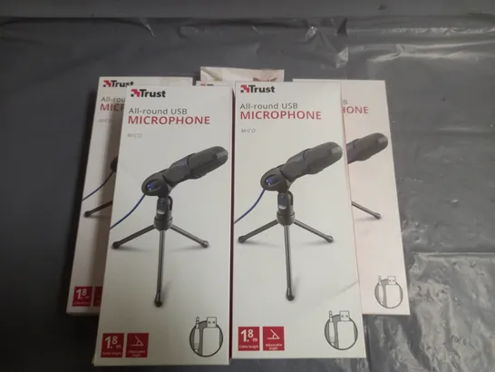 LOT OF 5 BOXED TRUST ALL-ROUND USB MICROPHONES