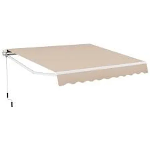 BOXED COSTWAY 4 X 2.5M PATIO RETRACTABLE AWNING WITH MANUAL CRANK HANDLE - BEIGE