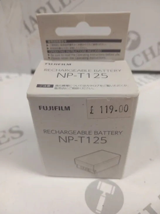 BOXED FUJIFILM RECHAREABLE BATTERY NP-T125 AND SAN DISK EXTREME PRO SDXC UHS-I CARD