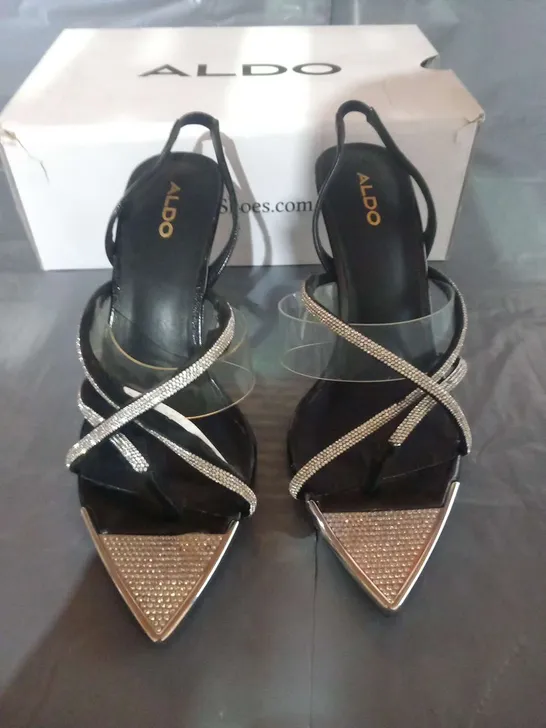 BOXED ALDO AABELLE BLACK SYNTHETIC OCCASION SIZE 5