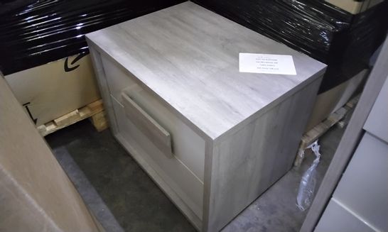 DESIGNER 1 WHITE DRAWER STORAGE SIDE UNIT GREY WOOD