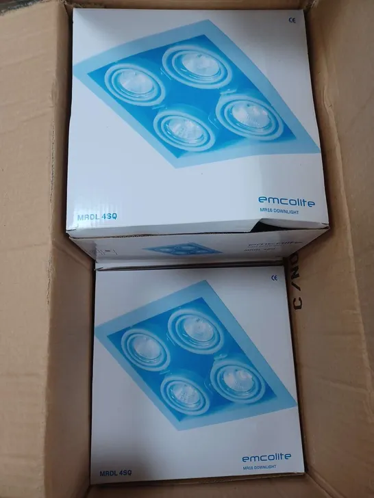 6 X BOXED EMCOLITE MR16 4 HEAD DOWNLIGHTS