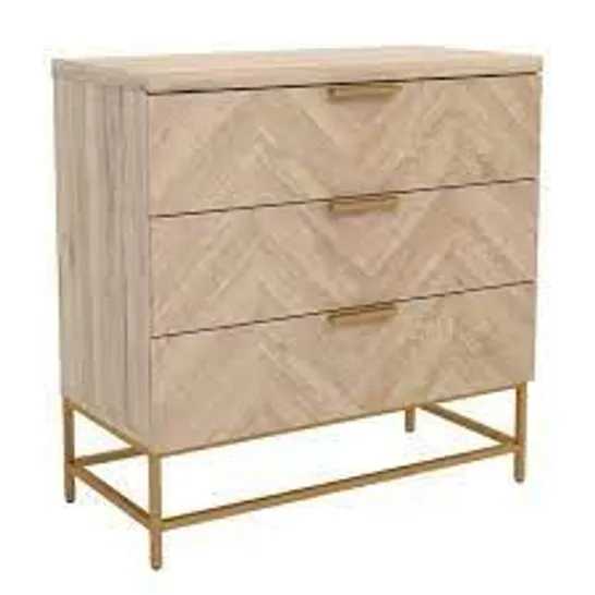 BOXED SERENE 3 DRAWER CHEST - OAK (1 BOX)