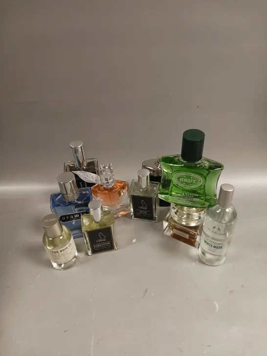 BOX OF 10 UNBOXED ASSORTED FRAGRANCES TO INCLUDE GUCCI, ARAMIS AND BRUT ETC