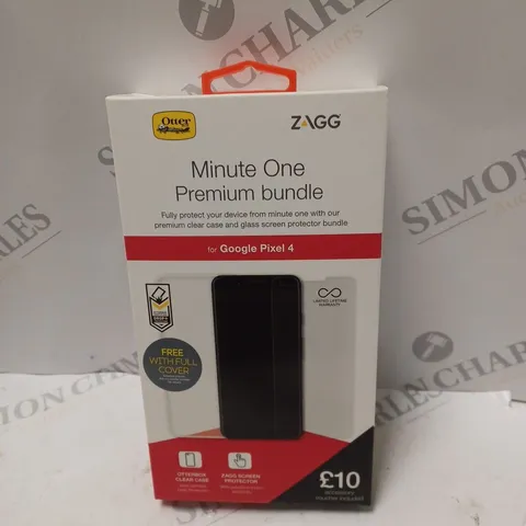 BOX OF APPROXIMATELY 20 ZAGG MINUTE ONE PREMIUM BUNDLE FOR GOOGLE PIXEL 4