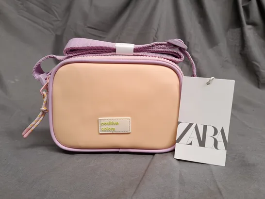 ZARA POSITIVE COLOURS BEIGE /PURPLE/PINK BAG