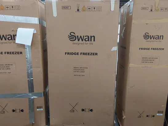 BOXED SWAN SR156100I 91CM WIDE, TOTAL NO FROST, AMERICAN-STYLE FRIDGE FREEZER - INOX