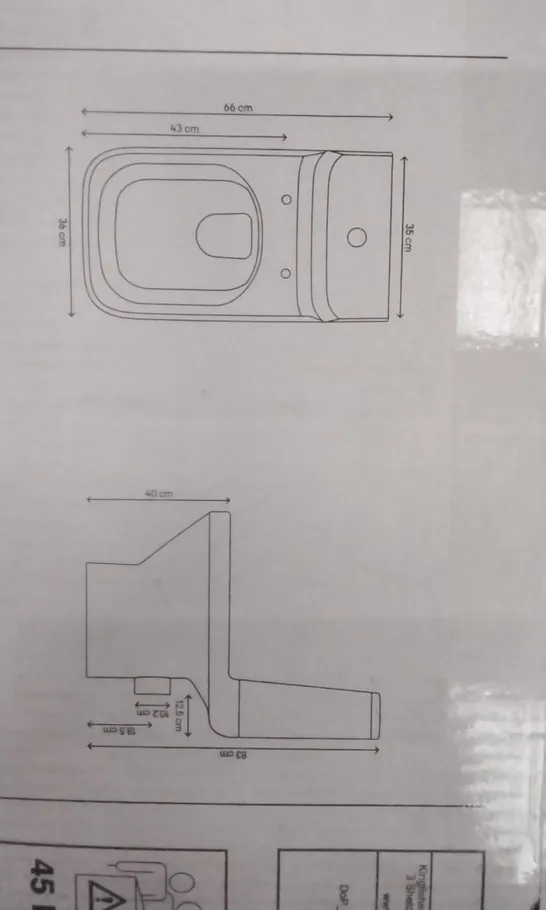 BOXED TEESTA RIMLESS CLOSE COUPLED TOILET