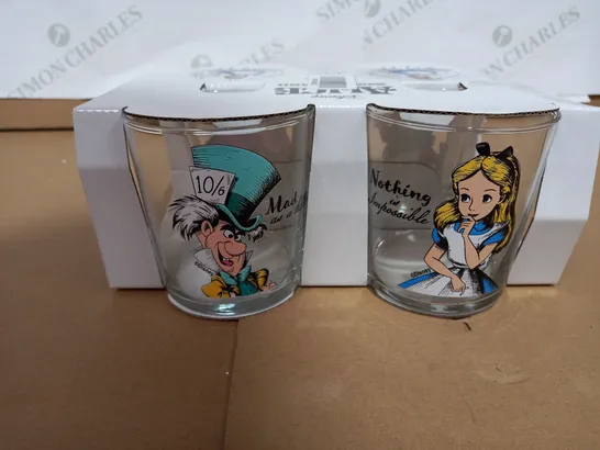 SET OF 4 MIXER GLASSES - DISNEY ALICE IN WONDERLAND