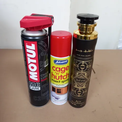 APPROXIMATELY 10 HOUSEHOLD AEROSOLS TO INCLUDE HUTCH SPRAY, AIR FRESHENER AND CHAIN LUBE