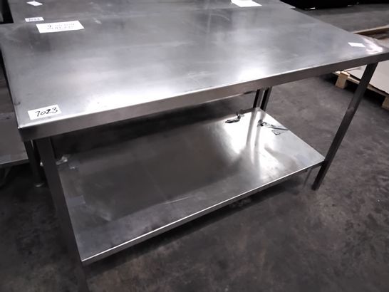 COMMERCIAL METAL PREP TABLE WITH UNDERSHELF 140 × 70cm
