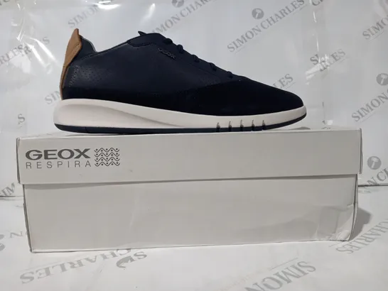 BOXED PAIR OF GEOX RESPIRA SHOES IN NAVY UK SIZE 10