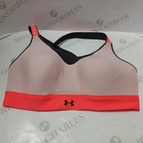 UNDER ARMOUR PEACH & PINK SPORTS BRA - 14 LARGE