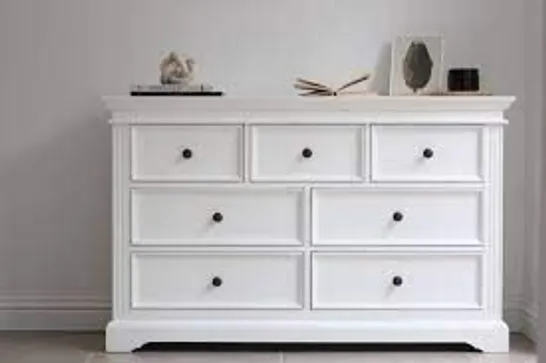 BOXED STANLEY CHEST OF DRAWERS 7 DRAWER IN WHITE (2 BOXES)