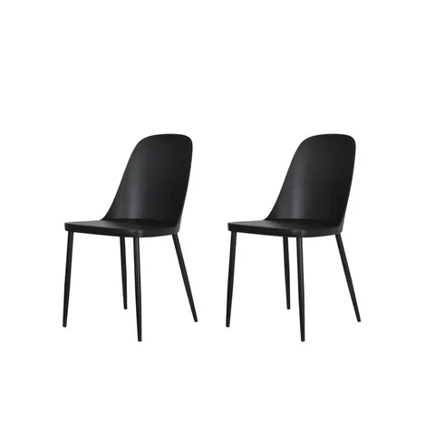 BOXED SET OF 2 KALIE PAIR OF DINING CHAIRS - BLACK (1 BOX)
