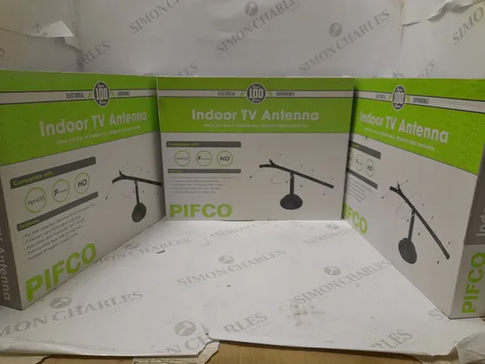 BOX OF 3 INDOOR TV ANTENNA FREEVIEW DIGITAL AND HDTV AND MORE PIFCO