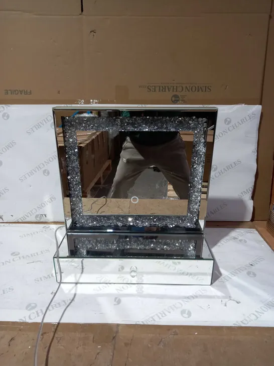 JULIEN MACDONALD LIGHT UP ENCAPSULATED CRYSTAL DRESSING TABLE MIRROR