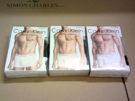 LOT OF 3 3-PACKS OF CALVIN KLEIN COTTON STRETCH TRUNKS - CLASSIC FIT / L