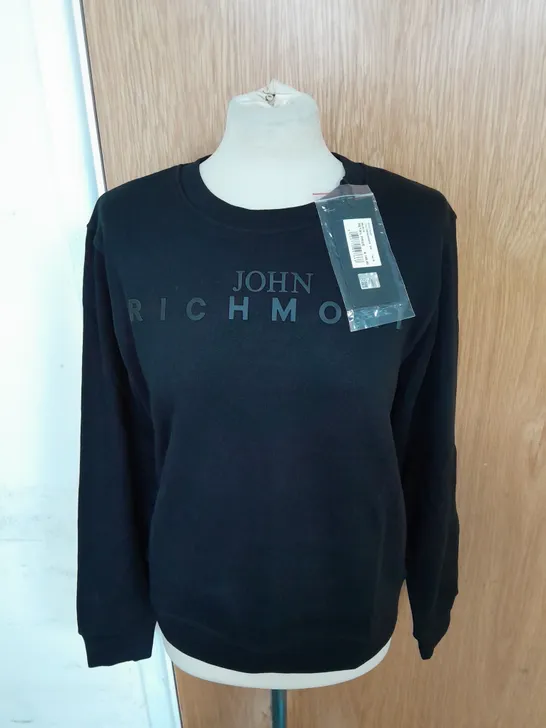 JOHN RICHMOND SWEATSHIRT IN BLACK SIZE M RRP £124.22